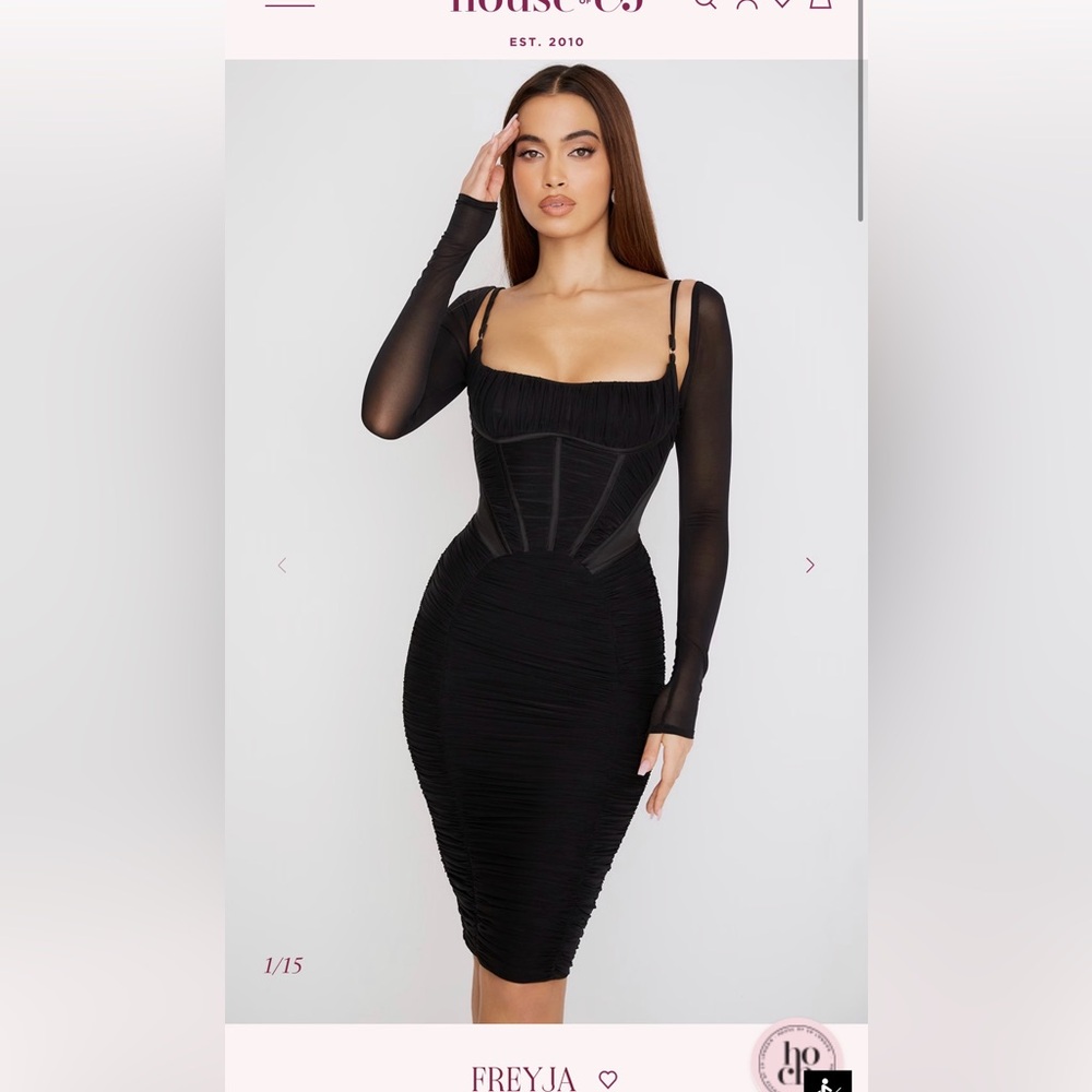 House of CB Freyja black dress regular cup - size small